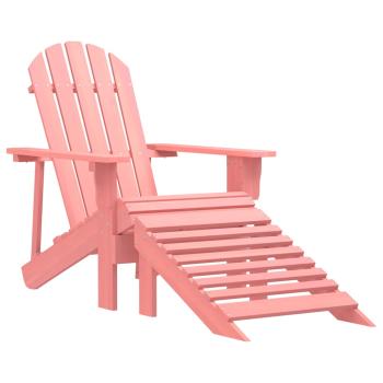 ARDEBO.de - Adirondack-Gartenstuhl mit Fußteil Massivholz Tanne Rosa