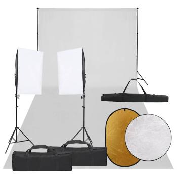 ARDEBO.de - Fotostudio-Set mit Beleuchtung, Hintergrund und Reflektor