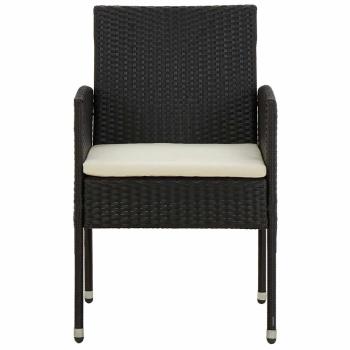 9-tlg. Garten-Essgruppe Poly Rattan Schwarz