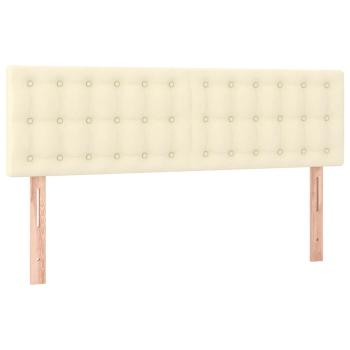 Boxspringbett mit Matratze Creme 140x200 cm Kunstleder