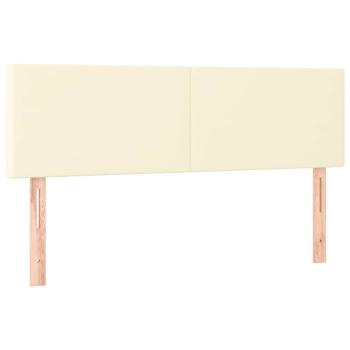 Boxspringbett mit Matratze Creme 140x190 cm Kunstleder