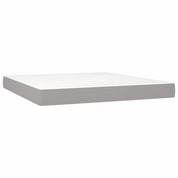 Boxspringbett mit Matratze Hellgrau 200x200 cm Stoff