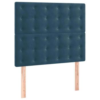 Boxspringbett mit Matratze Dunkelblau 80x200 cm Samt