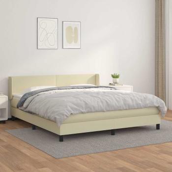 ARDEBO.de - Boxspringbett mit Matratze Creme 180x200 cm Kunstleder