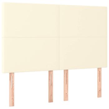 Boxspringbett mit Matratze Creme 140x190 cm Kunstleder