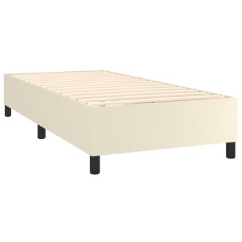 Boxspringbett mit Matratze & LED Creme 80x200 cm Kunstleder