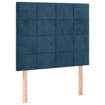 Boxspringbett mit Matratze Dunkelblau 80x200 cm Samt