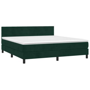 Boxspringbett mit Matratze Dunkelgrün 160x200 cm Samt