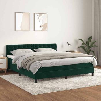 ARDEBO.de - Boxspringbett mit Matratze Dunkelgrün 180x200 cm Samt
