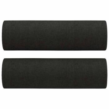2-Sitzer-Sofa mit Zierkissen Schwarz 120 cm Stoff