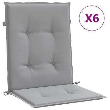 Gartenstuhlauflagen für Niedriglehner 6 Stk. Grau Oxford-Gewebe