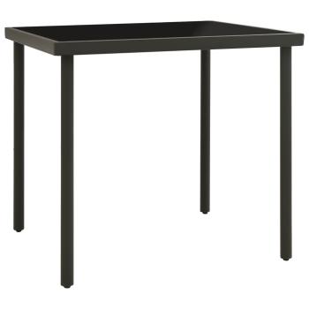 ARDEBO.de - Garten-Esstisch Anthrazit 80x80x72 cm Glas und Stahl