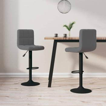 ARDEBO.de - Barhocker 2 Stk. Dunkelgrau Samt