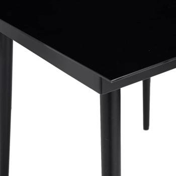 Garten-Esstisch Schwarz 140x70x74 cm Stahl und Glas