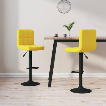 ARDEBO.de - Barhocker 2 Stk. Senfgelb Samt