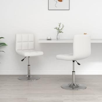 ARDEBO.de - Esszimmerstühle 2 Stk. Weiß Kunstleder