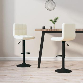 ARDEBO.de - Barhocker 2 Stk. Creme Samt