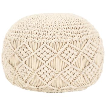 ARDEBO.de - Makramee Sitzpuff Handgefertigt 45 x 30 cm Baumwolle