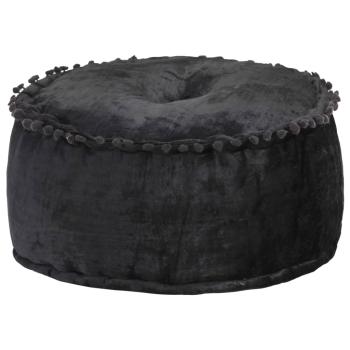 ARDEBO.de - Pouf Rund Samt 40×20 cm Anthrazit