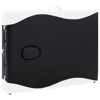 Massageliege Klappbar 3-Zonen Aluminiumgestell Schwarz und Weiß