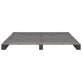 Palettenbett Grau Massivholz Kiefer 180×200 cm