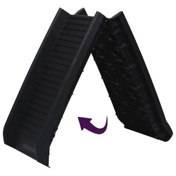 Hunderampe Klappbar Schwarz 155,5x40x15,5 cm