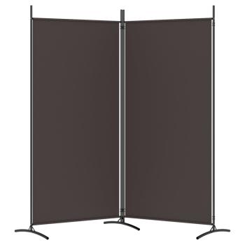 2-tlg. Paravent Braun 175x180 cm Stoff