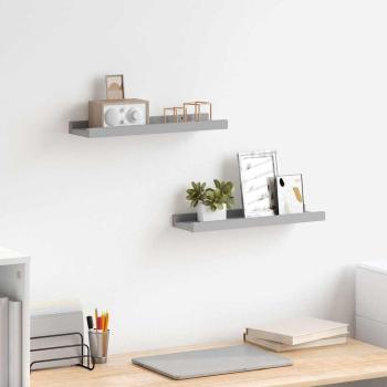 ARDEBO.de - Bilderleisten 2 Stk. Grau 40x9x3 cm MDF