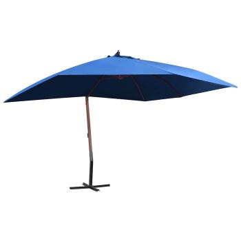 ARDEBO.de - Ampelschirm mit Holz-Mast 400x300 cm Blau