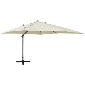 ARDEBO.de - Ampelschirm mit LED-Beleuchtung 300 cm Sandweiß