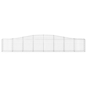 Gabione mit Hochbogen 400x30x60/80 cm Verzinktes Eisen