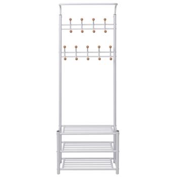 Garderobe mit Schuhablage 68×32×182,5 cm Weiß