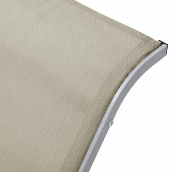 Sonnenliege Textilene und Aluminium Creme