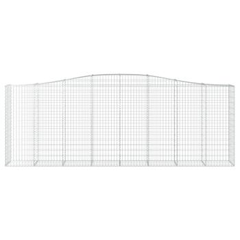 Gabione mit Hochbogen 400x50x140/160 cm Verzinktes Eisen