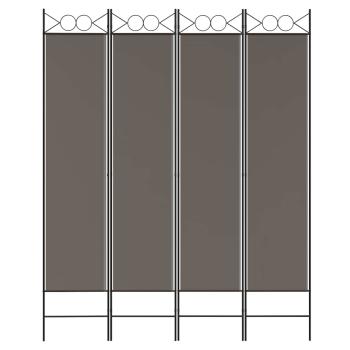 4-tlg. Paravent Anthrazit 160x220 cm Stoff