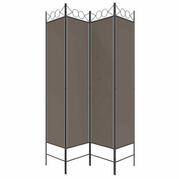 4-tlg. Paravent Anthrazit 160x220 cm Stoff