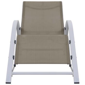 Sonnenliege Textilene und Aluminium Taupe