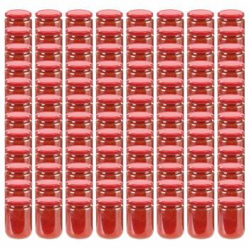 ARDEBO.de - Marmeladengläser mit Rotem Deckel 96 Stk. 230 ml