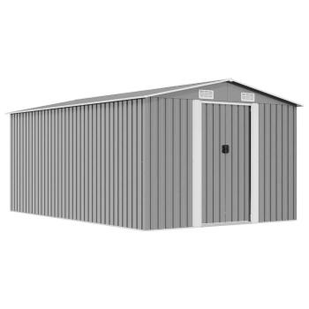 ARDEBO.de - Gerätehaus 257x392x181 cm Metall Grau