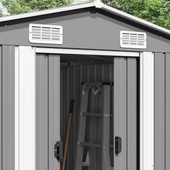 Gerätehaus 257x392x181 cm Metall Grau