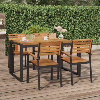 ARDEBO.de - Gartentisch mit Beinen in U-Form 140×80×75 cm Massivholz Akazie