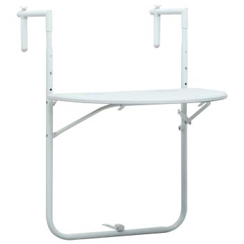 ARDEBO.de - Balkon-Hängetisch Weiß 60x64x83,5 cm Kunststoff Rattan-Optik