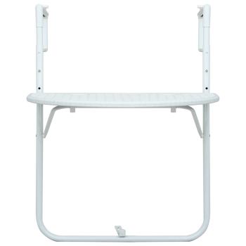 Balkon-Hängetisch Weiß 60x64x83,5 cm Kunststoff Rattan-Optik