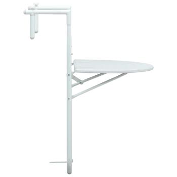 Balkon-Hängetisch Weiß 60x64x83,5 cm Kunststoff Rattan-Optik