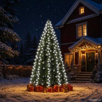 ARDEBO.de - Weihnachtsbaum-Lichternetz mit 300 LEDs Kaltweiß 300 cm