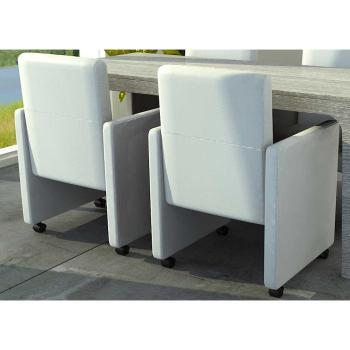 ARDEBO.de - Esszimmerstühle 2 Stk. Weiß Kunstleder