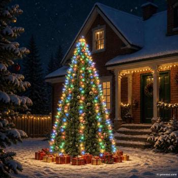 ARDEBO.de - Weihnachtsbaum-Lichternetz mit 400 LEDs Mehrfarbig 400 cm