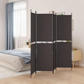 ARDEBO.de - 4-tlg. Paravent Braun 200x200 cm Stoff