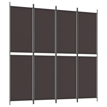 4-tlg. Paravent Braun 200x200 cm Stoff