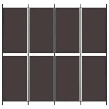 4-tlg. Paravent Braun 200x200 cm Stoff